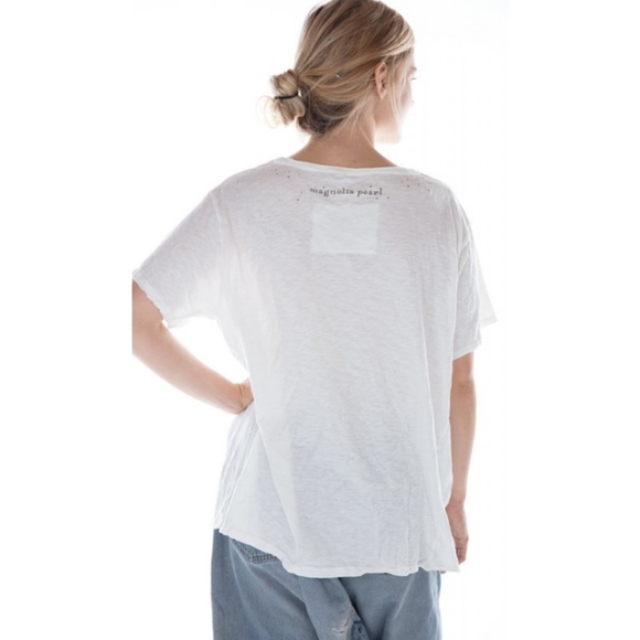 Magnolia Pearl Hanalei T True new boyfriend white t-shirt top one size t… - Picture 2 of 16